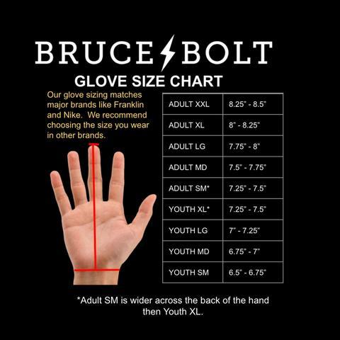 Bruce Bolt PREMIUM PRO Chrome Series Short Cuff Batting Gloves