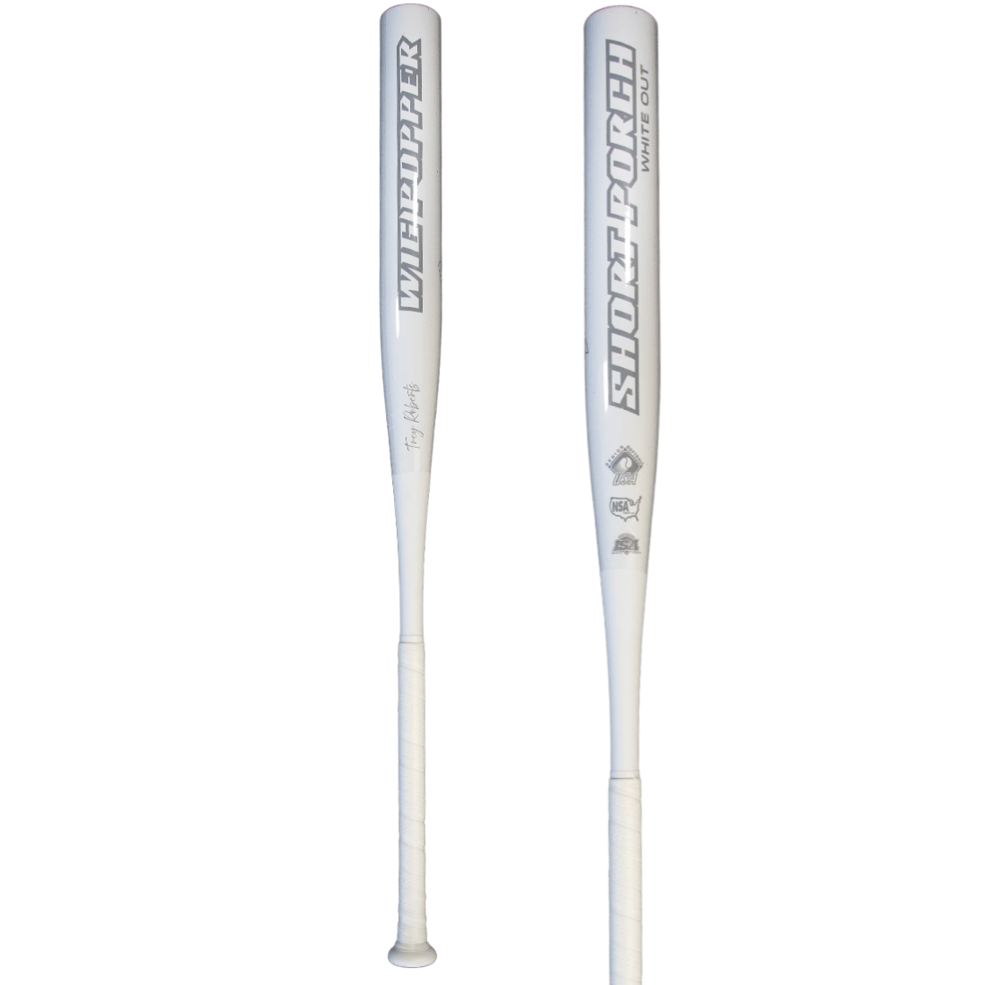 Short Porch Wig Popper Kevlar 12" End Loaded 1PC SSUSA Senior Slowpitch Softball Bat: White Out