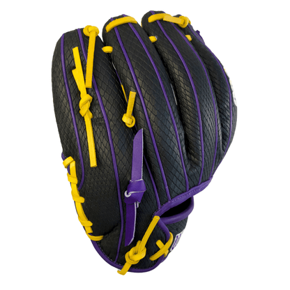 Wilson A2000 1786 "Mamba" 11.5" Infield Baseball Glove: Purple / Black SuperSnakeskin / Yellow