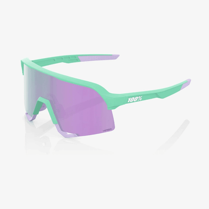 100% S3 Sunglasses Soft Tact Mint - HiPER® Lavender Mirror Lens