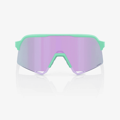 100% S3 Sunglasses Soft Tact Mint - HiPER® Lavender Mirror Lens