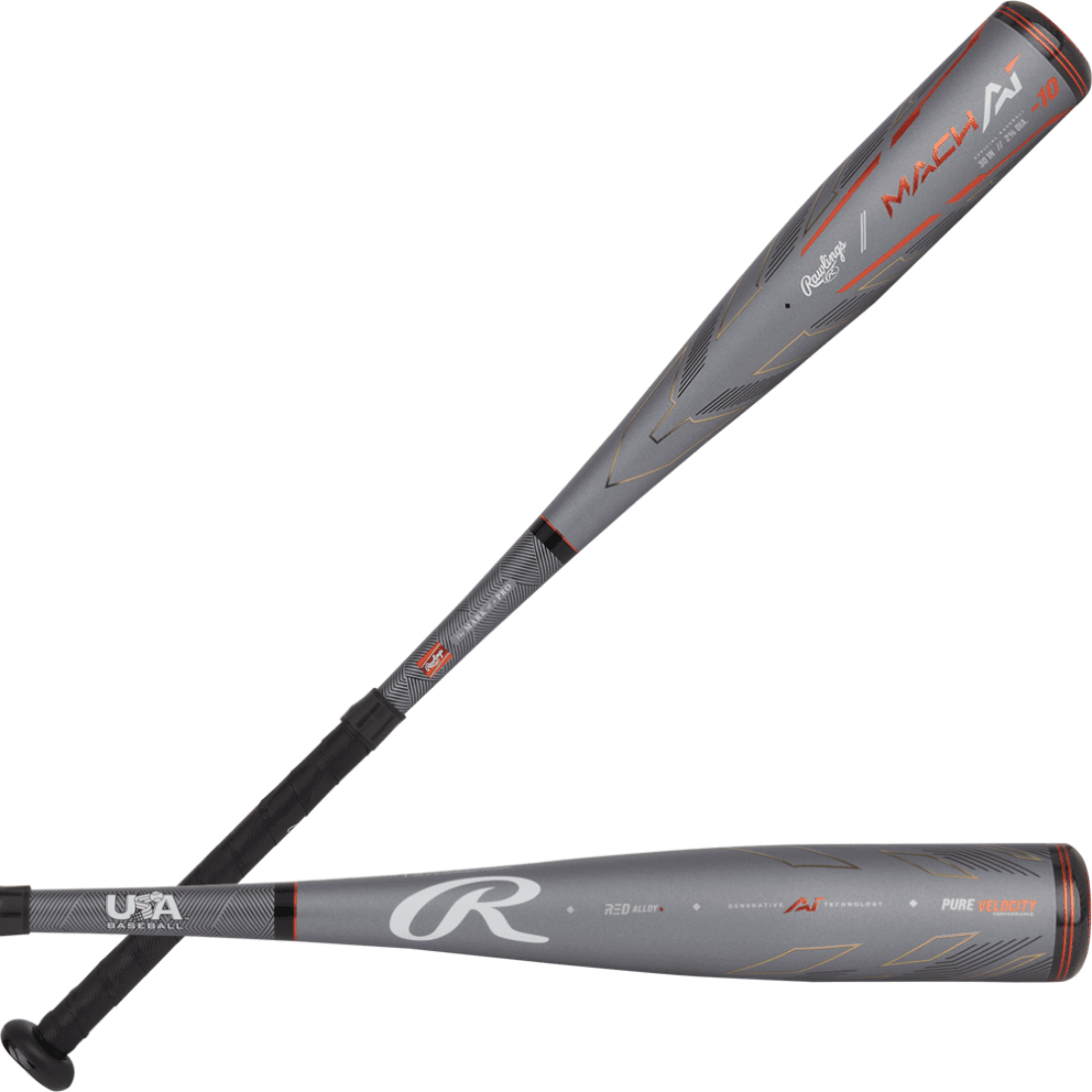 Shop 2024 Rawlings Mach AI (-10) USA Baseball Bat: RUS4MC10