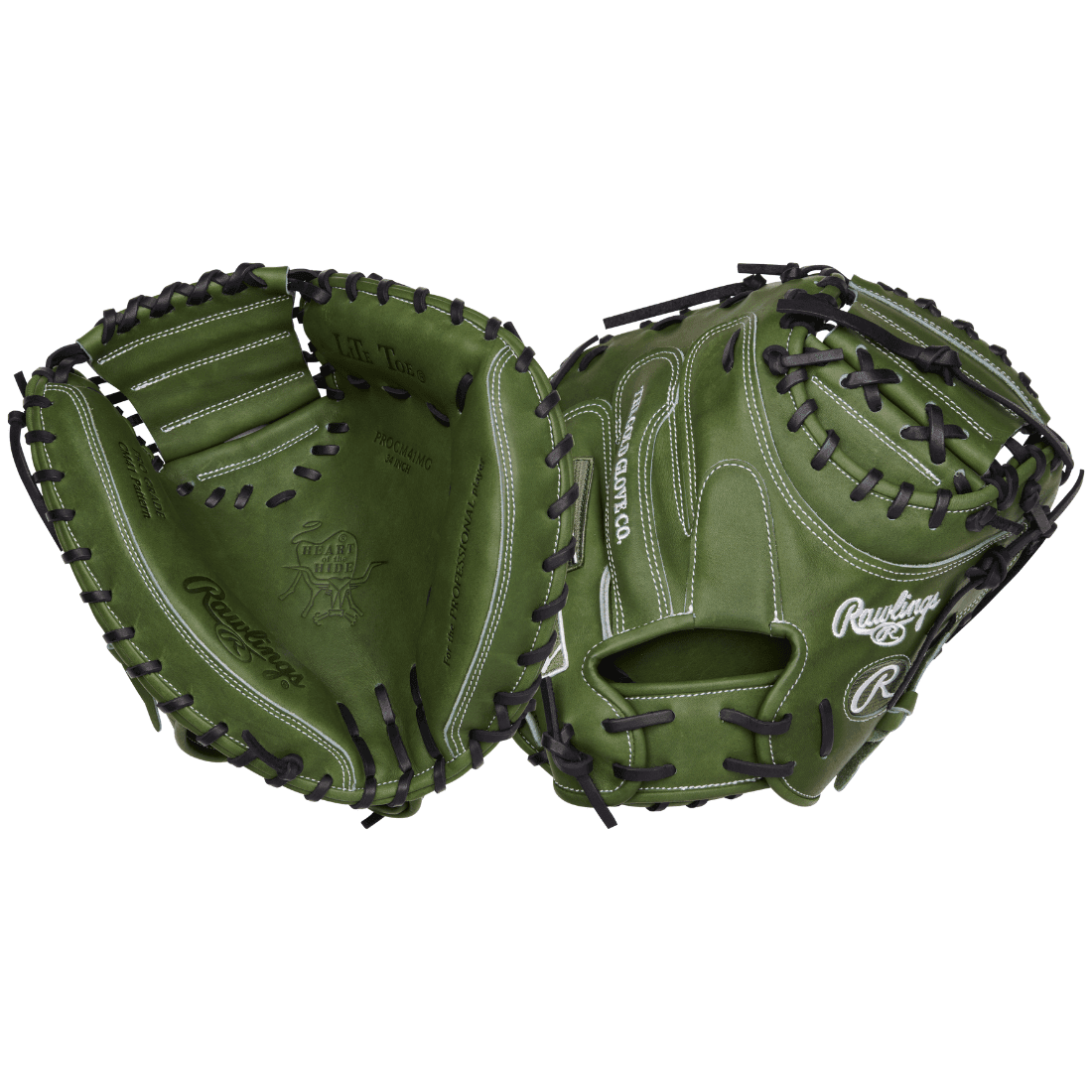 Shop Rawlings Heart of the Hide 34" Military Green Catchers Mitt: RPROCM41MG at Headbanger Sports