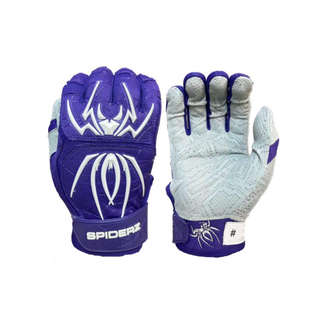 Shop 2024 Spiderz ENDITE Batting Gloves: Purple / White at Headbanger Sports