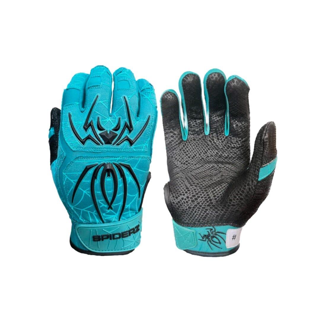 Shop 2024 Spiderz ENDITE Batting Gloves: Teal / Black at Headbanger Sports