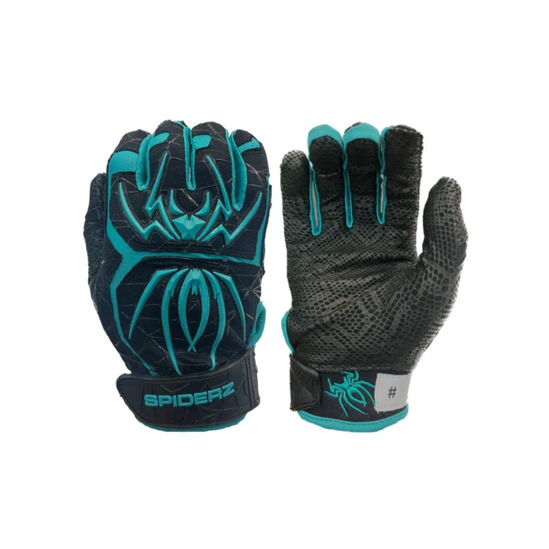 Shop 2024 Spiderz ENDITE Batting Gloves: Black / Teal at Headbanger Sports