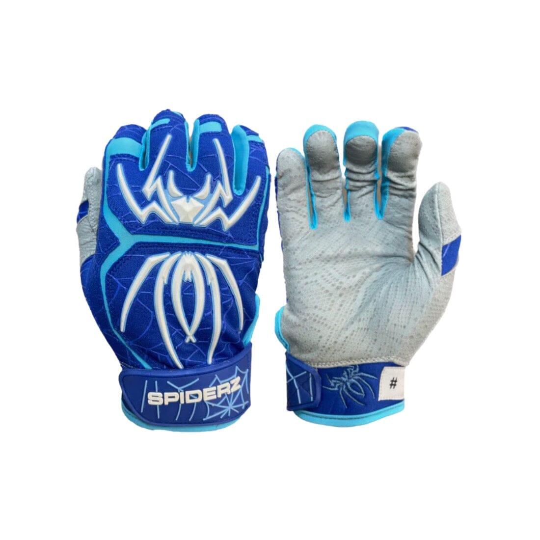 Shop 2024 Spiderz ENDITE Batting Gloves: Royal Blue/Columbia/White at Headbanger Sports