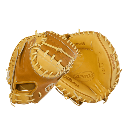 Wilson A2000 CM33 "Golden Era" 33" Baseball Catcher's Mitt: Saddle Tan and Blonde