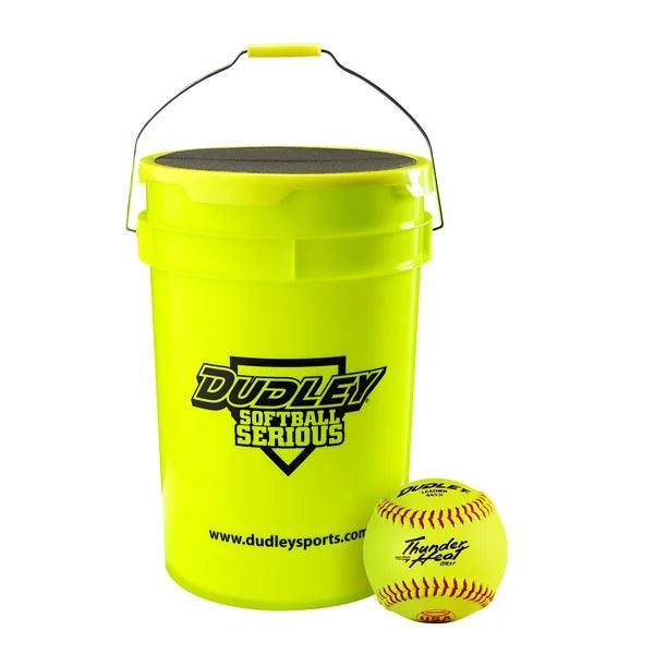 Shop Dudley 11" USASB Thunder Heat Fastpitch Softball 1-Dozen Bucket 48050 at Headbanger Sports