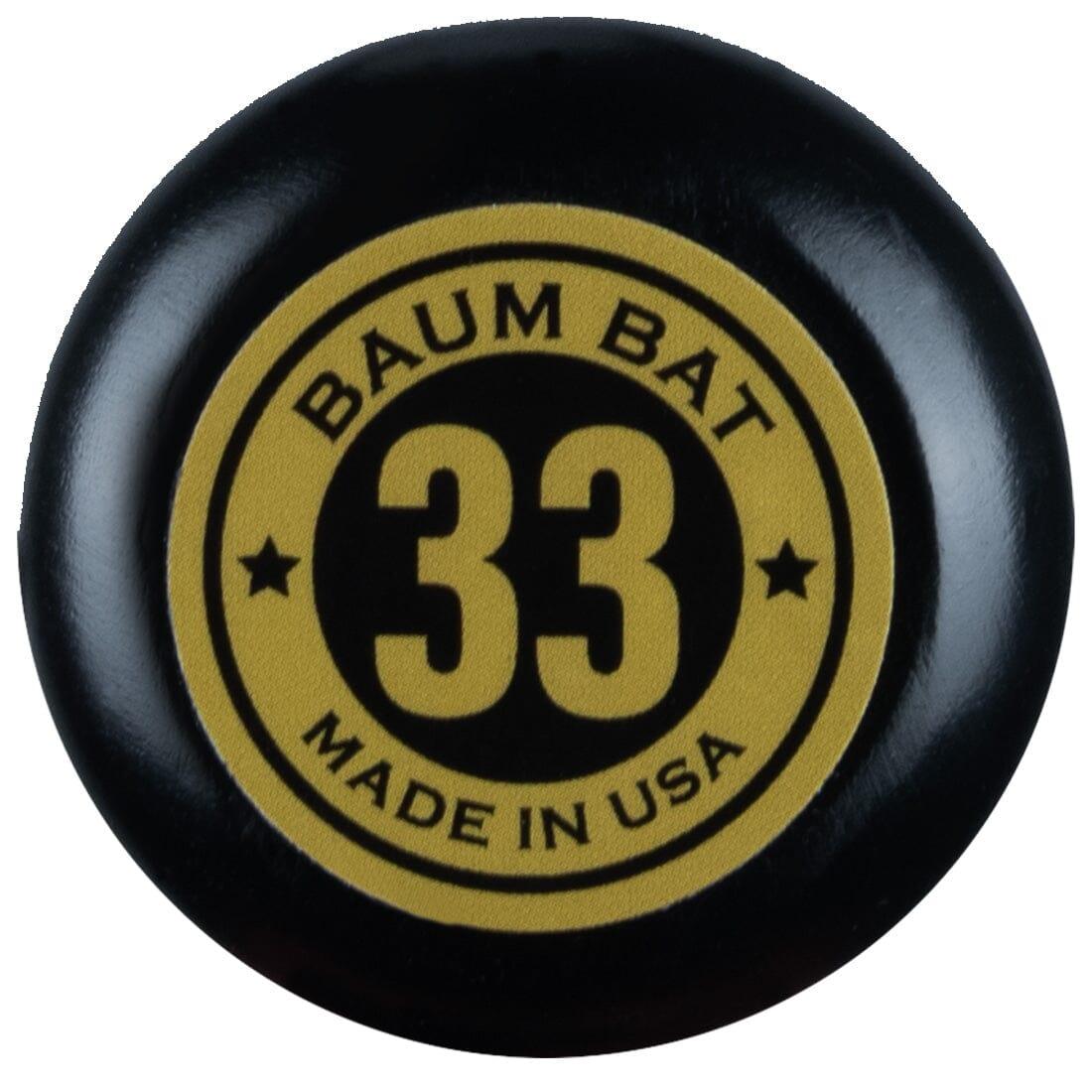 BAUM Bat Gold Stock (-3) Maple Baseball Bat w/ Flared Handle: BBMFGSTOCKPRO-BK