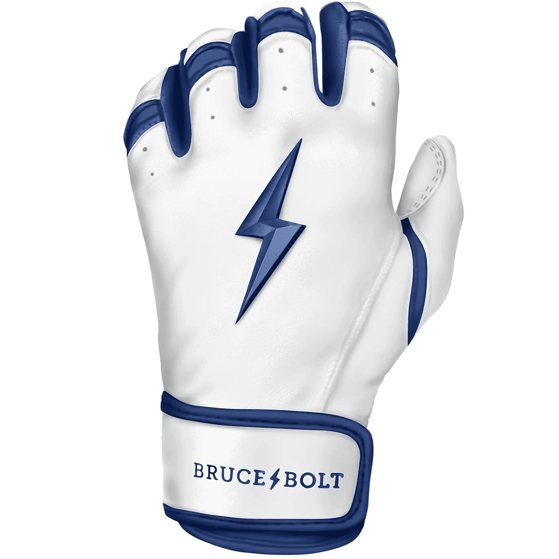 Bruce Bolt Premium Pro Chrome Series Short Cuff Batting Gloves: Navy