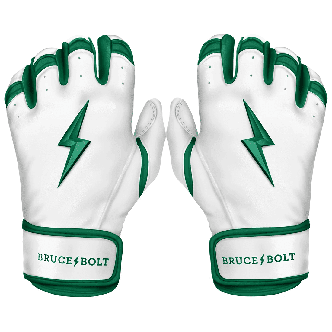 Bruce Bolt Premium Pro Chrome Series Short Cuff Batting Gloves: Green