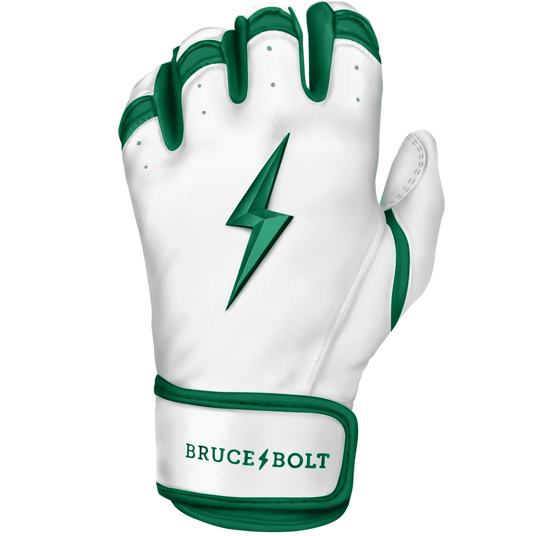 Bruce Bolt Premium Pro Chrome Series Short Cuff Batting Gloves: Green