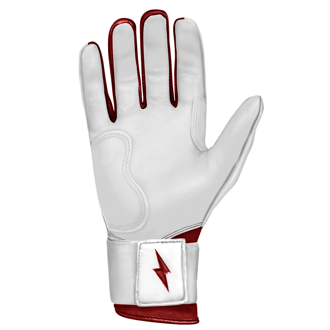 Bruce Bolt Premium Pro Chrome Series Long Cuff Batting Gloves: Maroon