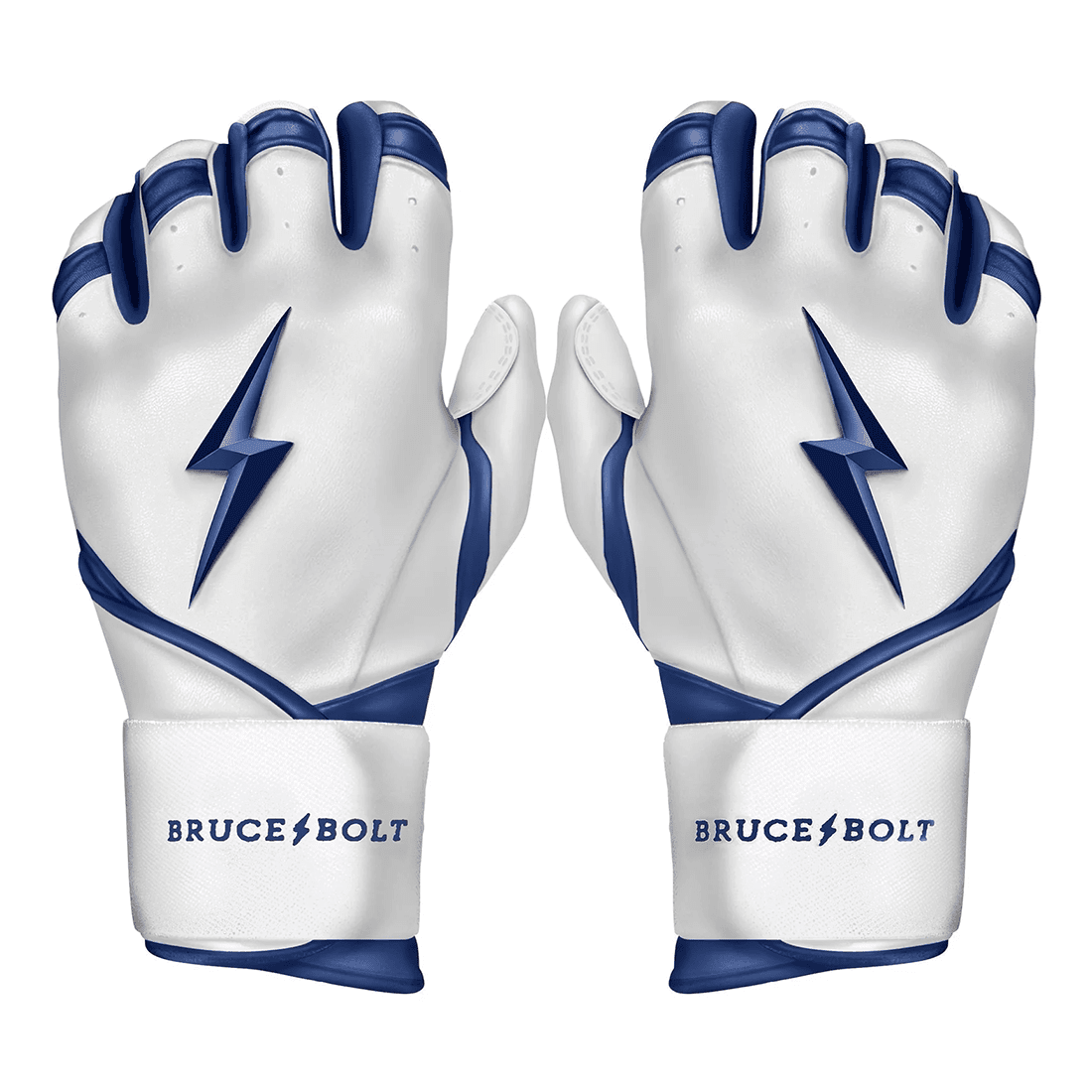 Bruce Bolt Premium Pro Chrome Series Long Cuff Batting Gloves: Navy