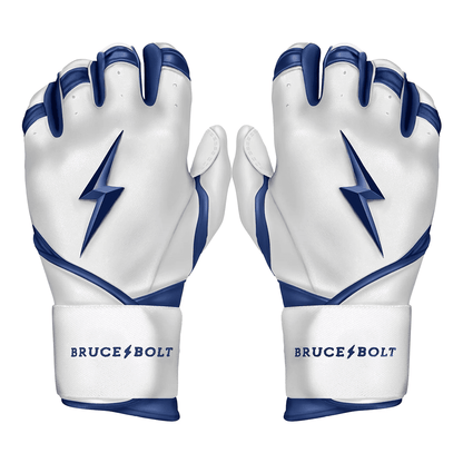 Bruce Bolt Premium Pro Chrome Series Long Cuff Batting Gloves: Navy