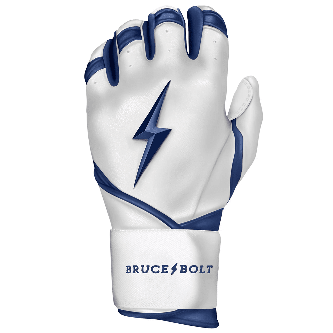 Bruce Bolt Premium Pro Chrome Series Long Cuff Batting Gloves: Navy