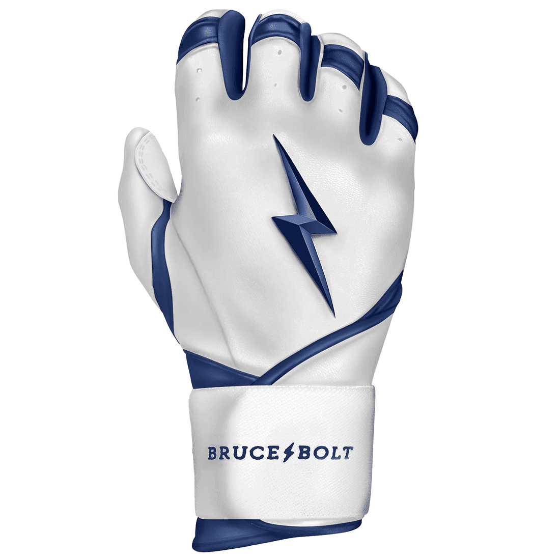 Bruce Bolt Premium Pro Chrome Series Long Cuff Batting Gloves: Navy