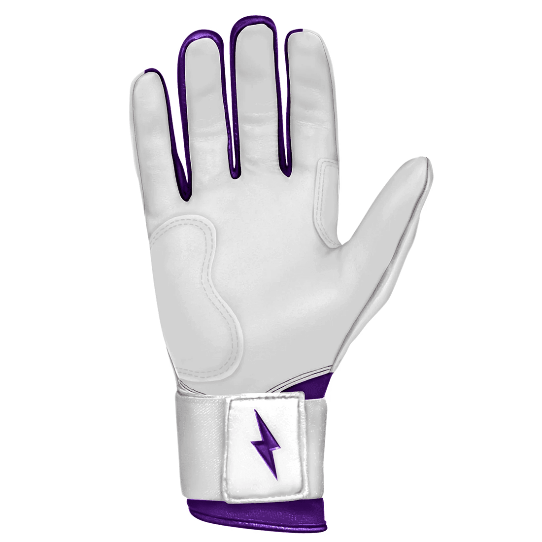 Bruce Bolt Premium Pro Chrome Series Long Cuff Batting Gloves: Purple