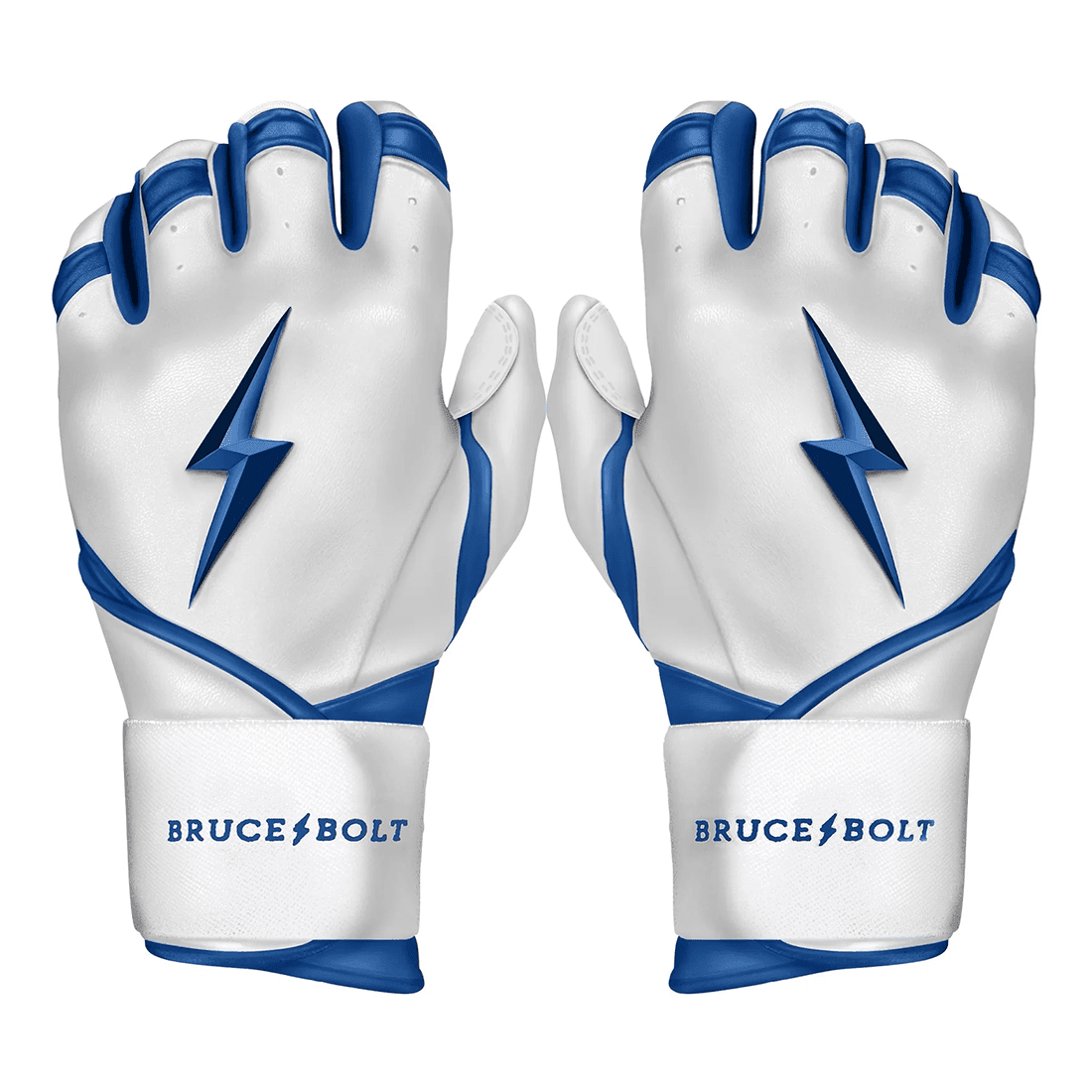 Bruce Bolt Premium Pro Chrome Series Long Cuff Batting Gloves: Royal