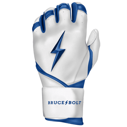 Bruce Bolt Premium Pro Chrome Series Long Cuff Batting Gloves: Royal