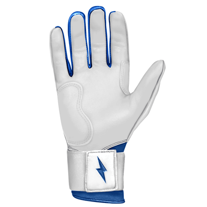 Bruce Bolt Premium Pro Chrome Series Long Cuff Batting Gloves: Royal