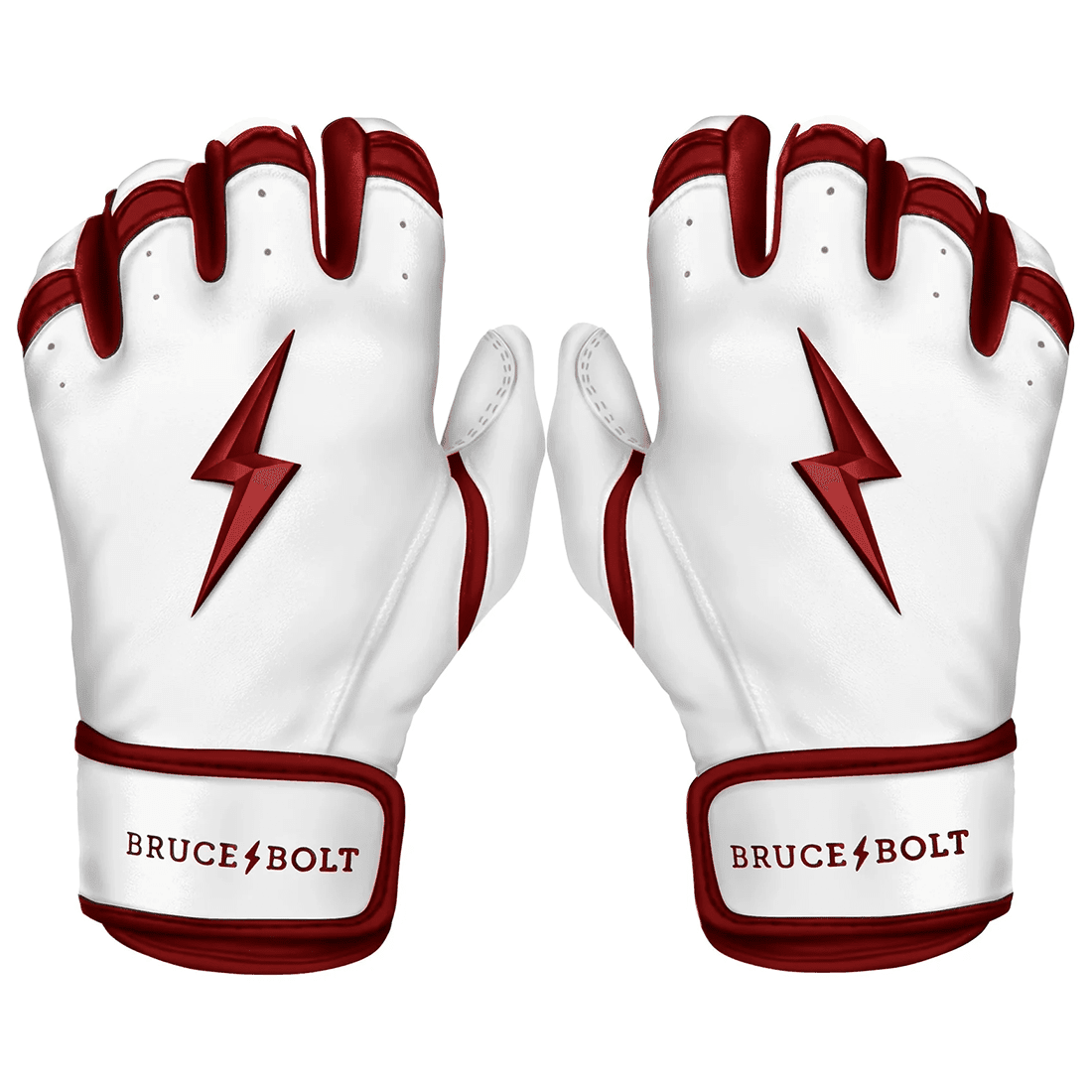 Bruce Bolt Premium Pro Chrome Series Short Cuff Batting Gloves: Maroon