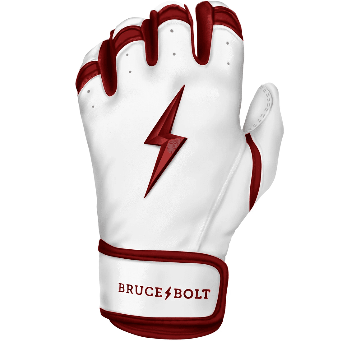 Bruce Bolt Premium Pro Chrome Series Short Cuff Batting Gloves: Maroon