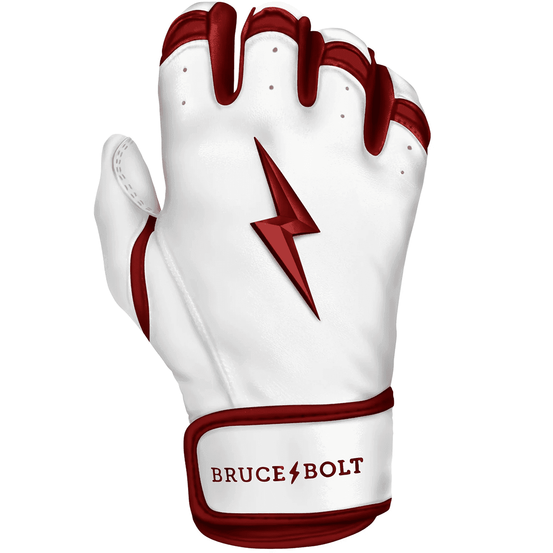 Bruce Bolt Premium Pro Chrome Series Short Cuff Batting Gloves: Maroon