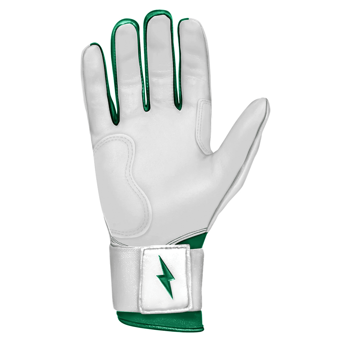 Bruce Bolt Premium Pro Chrome Series Long Cuff Batting Gloves: Green