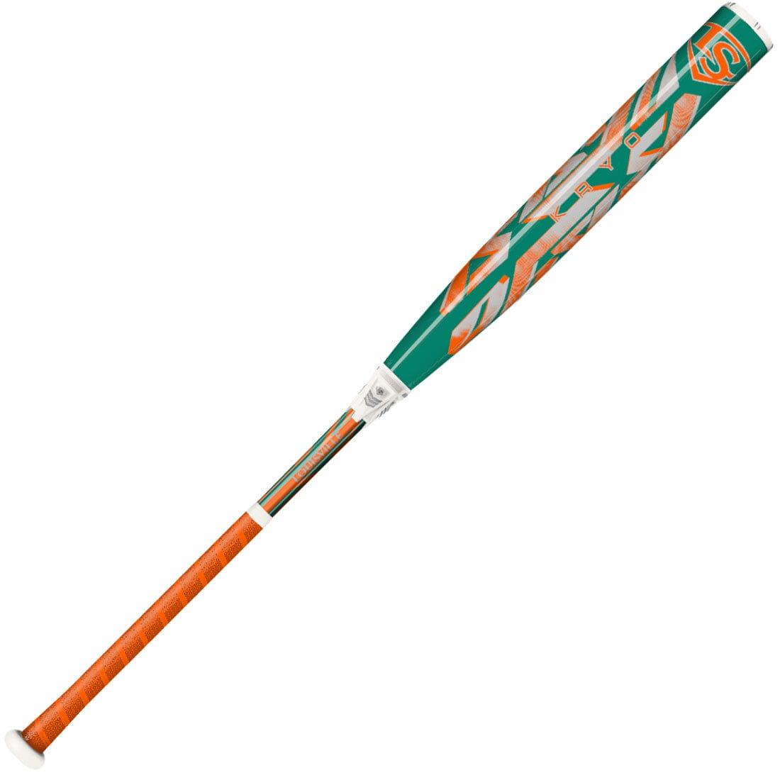 Custom Teal and Orange Louisville Slugger Kryo Fastpitch Softball Bat