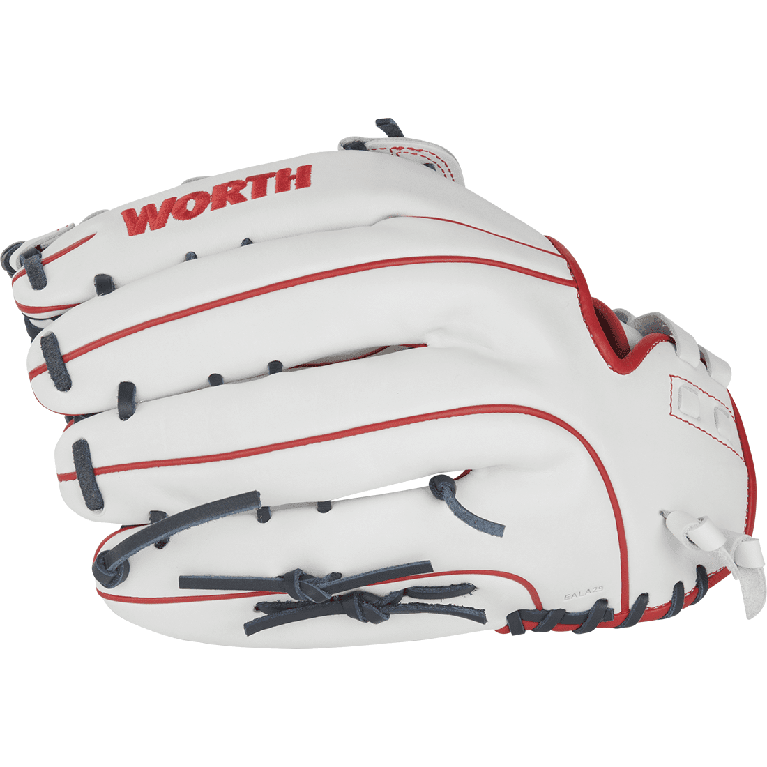 Worth Freedom Series White/Navy/Red 13" Slowpitch Softball Glove: WWF130-6WNS