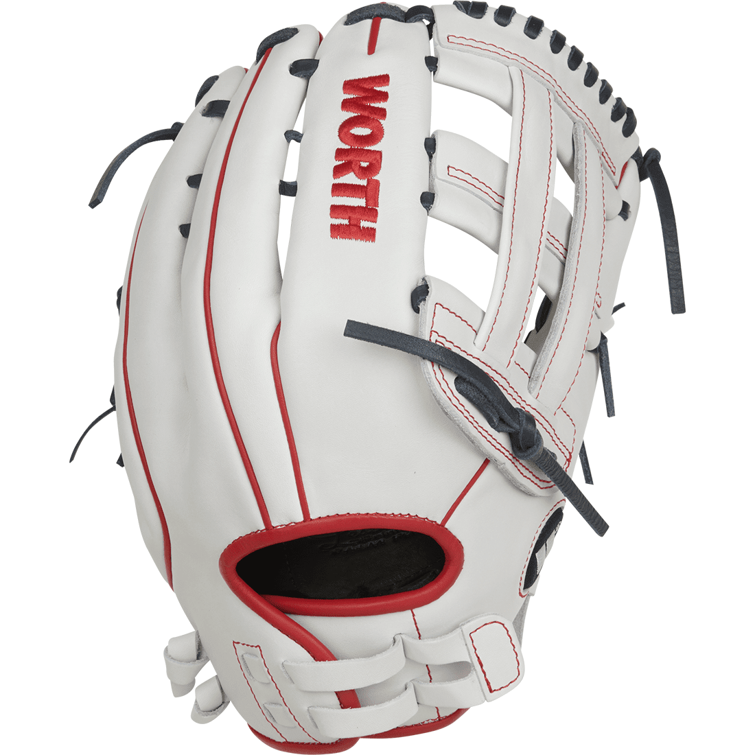 Worth Freedom Series White/Navy/Red 13" Slowpitch Softball Glove: WWF130-6WNS