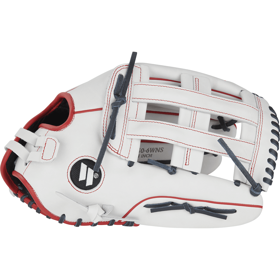 Worth Freedom Series White/Navy/Red 15" Slowpitch Softball Glove: WWF150-6WNS