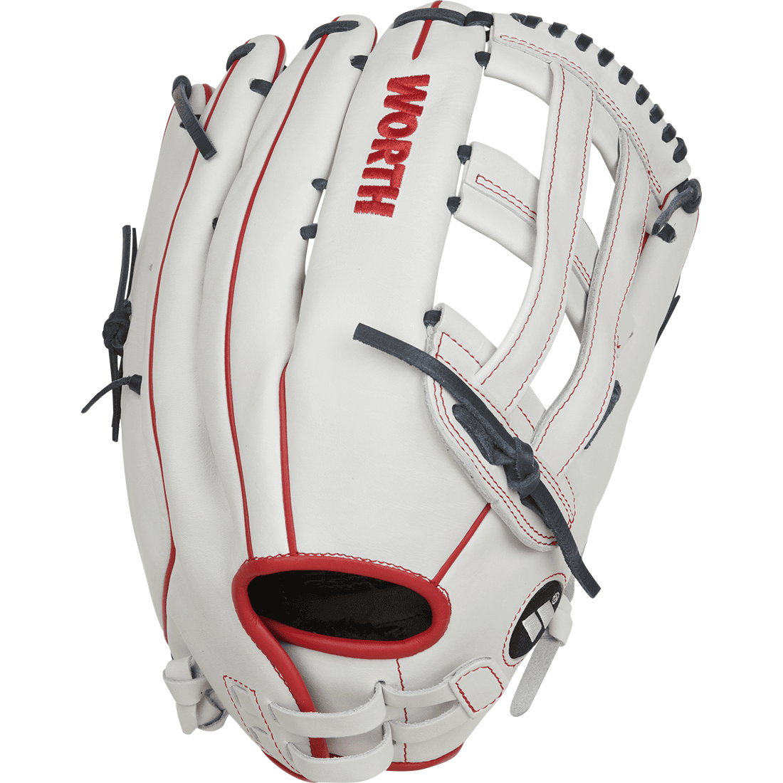 Worth Freedom Series White/Navy/Red 15" Slowpitch Softball Glove: WWF150-6WNS