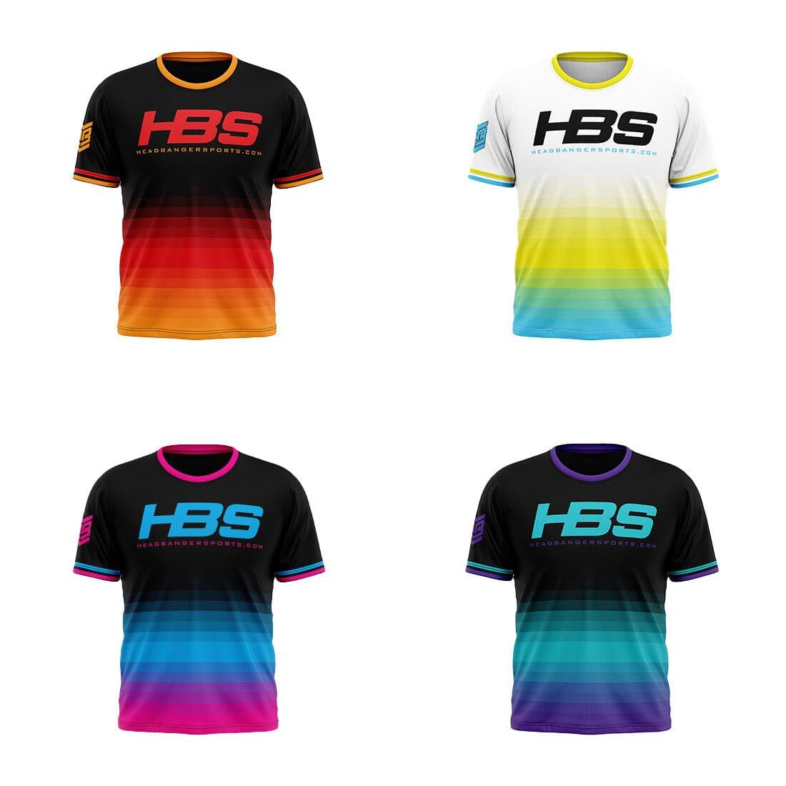 Headbanger Sports Gradient Fade Series Short Sleeve Jersey: Multiple Designs