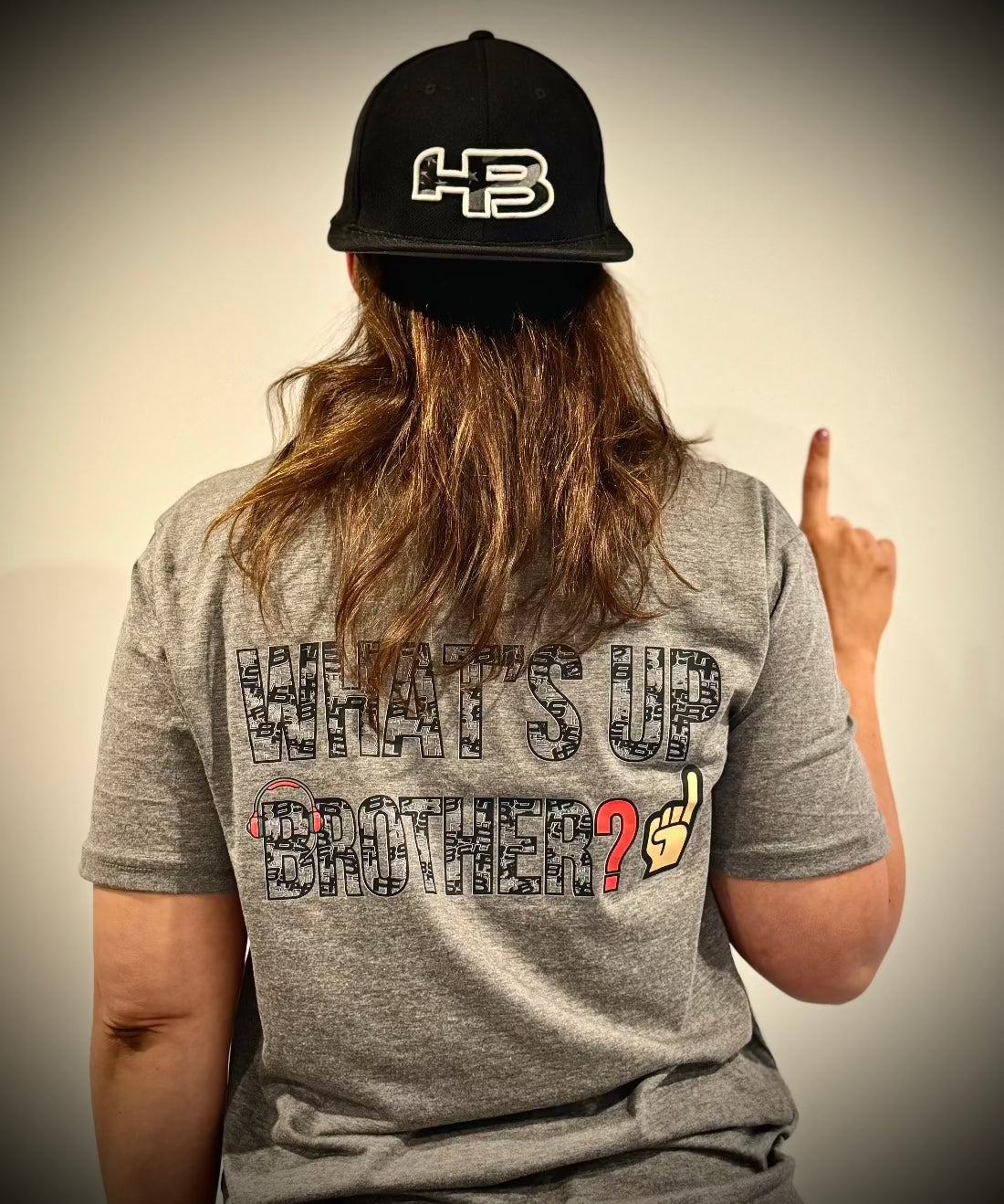 HB Lifestyle Active Wear Men's T-Shirt: What's Up Brother?  ( Heather )