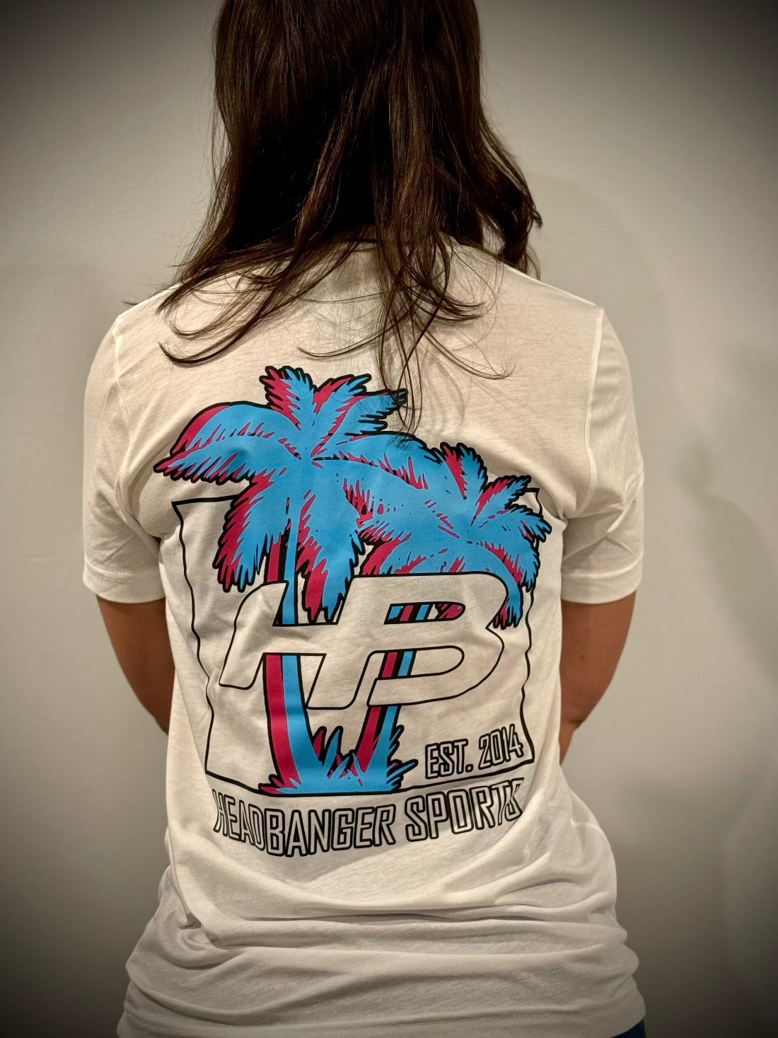 Shop HB Lifestyle Active Wear Men's T-Shirt: Palm Trees (White) at Headbanger Sports