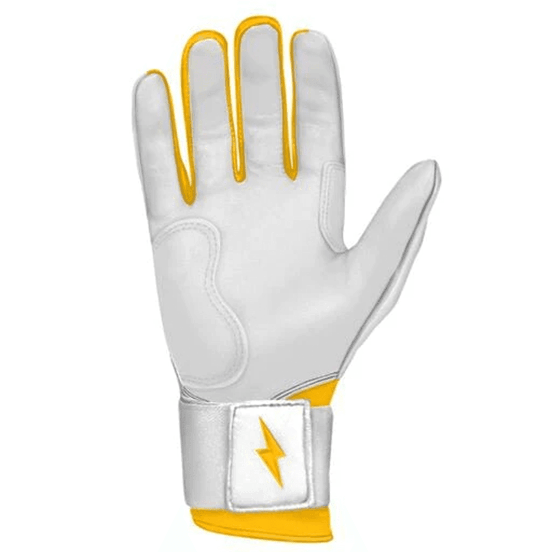 Bruce Bolt Premium Pro Chrome Series Long Cuff Batting Gloves: Yellow