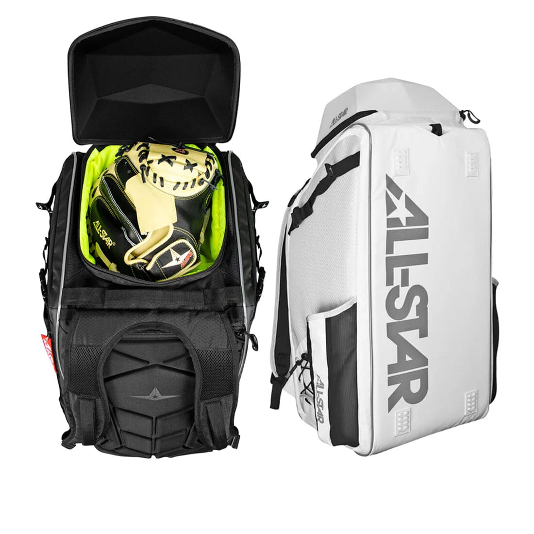 All-Star MVP Pro Batpack: BBCBP. Available in both White and Black. Designed for both Baseball and Softball players. 