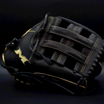 Shop the Miken Gold Series 14" Black and Gold Slowpitch Softball Glove at Headbanger Sports