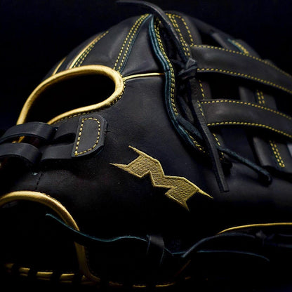 Shop the Miken Gold Pro Series 13" Black Slowpitch Softball Fielding Glove: PRO130-BG at Headbanger Sports