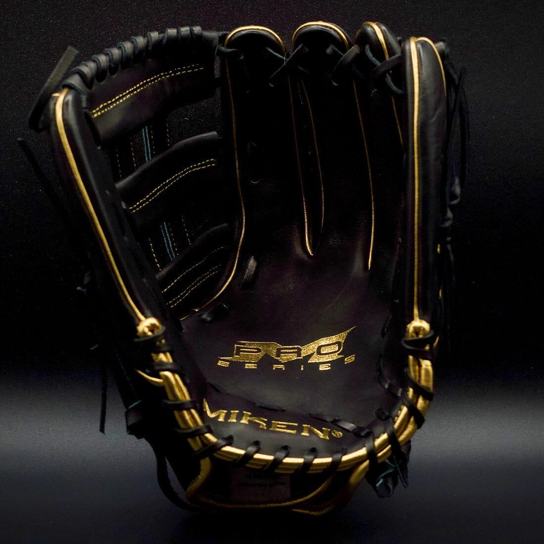 Shop the Miken Gold Pro Series 13" Black Slowpitch Softball Fielding Glove: PRO130-BG at Headbanger Sports