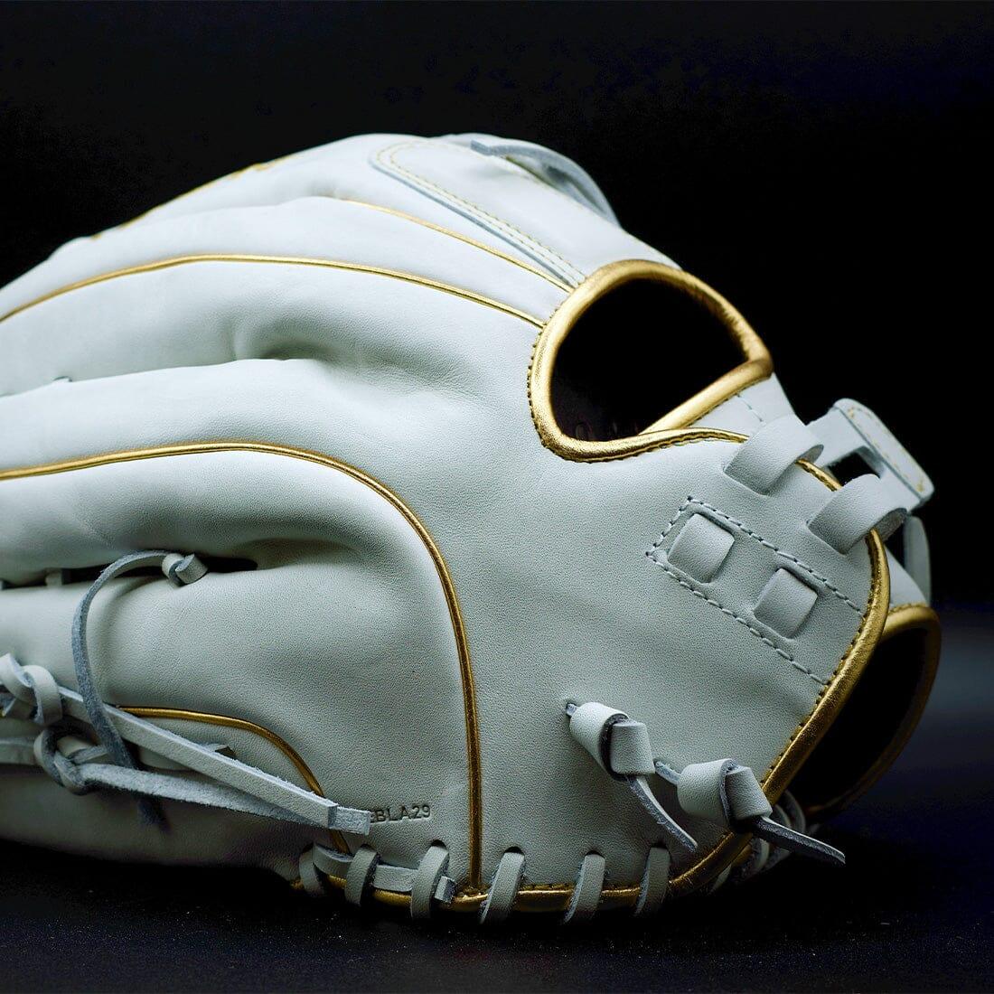 Shop the Miken Gold Pro Series 14" White Slowpitch Softball Fielding Glove: PRO140-WG at Headbanger Sports