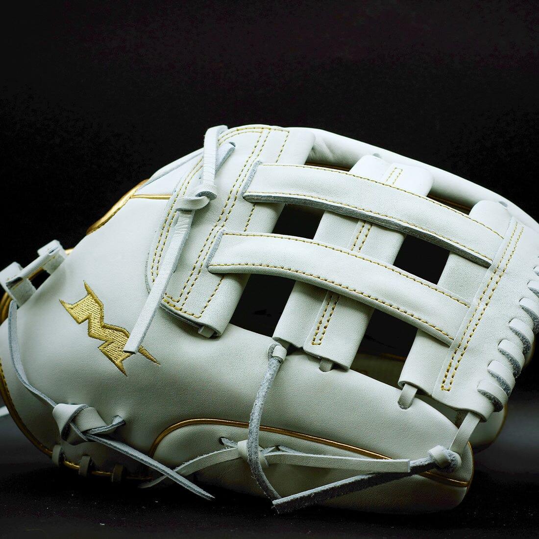 Shop the Miken Gold Pro Series 14" White Slowpitch Softball Fielding Glove: PRO140-WG at Headbanger Sports