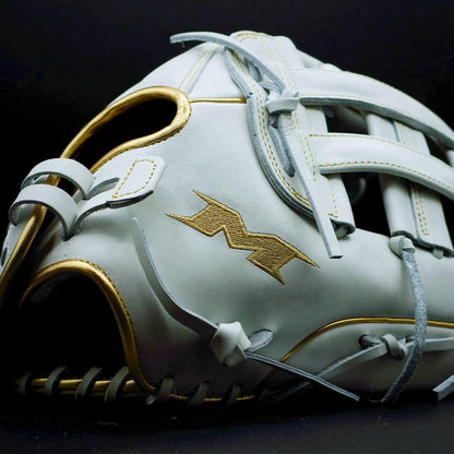 Shop the Miken Gold Pro Series 14" White Slowpitch Softball Fielding Glove: PRO140-WG at Headbanger Sports