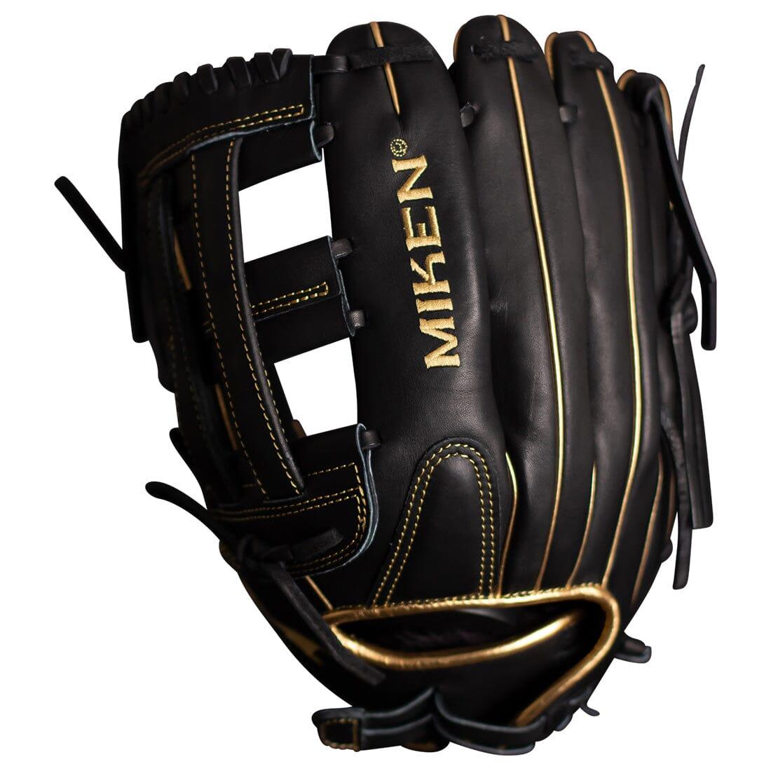 Shop the Miken Gold Pro Series 13" Black Slowpitch Softball Fielding Glove: PRO130-BG at Headbanger Sports