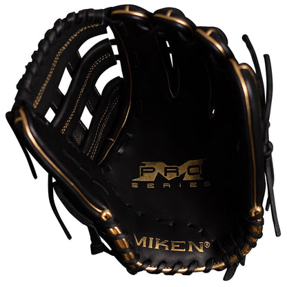 Shop Miken Gold Pro Series 14" Black Slowpitch Softball Fielding Glove: PRO140-BG at Headbanger Sports