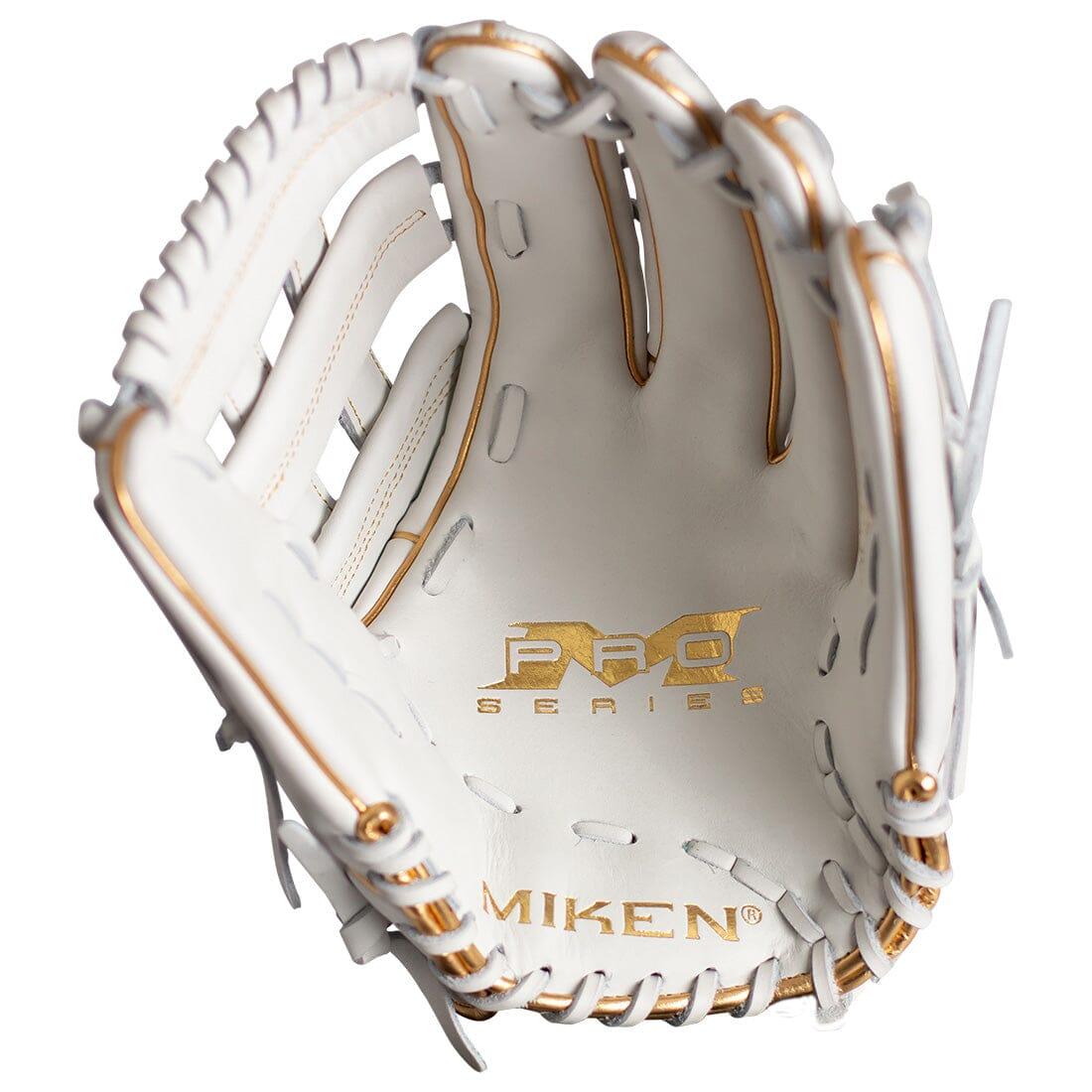 Shop the Miken Gold Pro Series 14" White Slowpitch Softball Fielding Glove: PRO140-WG at Headbanger Sports