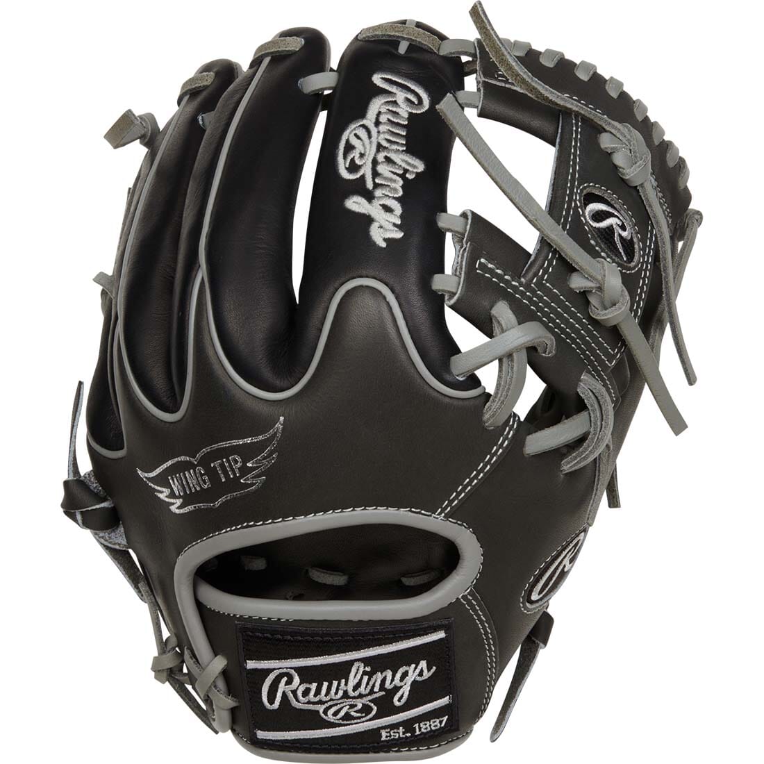 Rawlings 12 MLB Leather Baseball Glove - Black/Gray